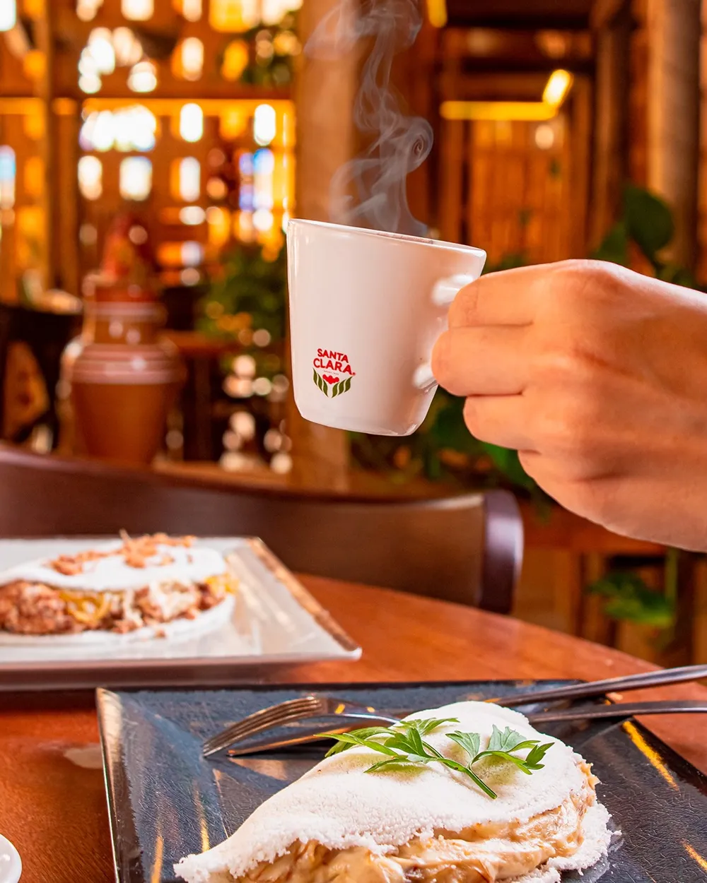 Café passado e tapioca